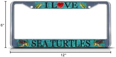 Fastasticdeals I Love Sea Turtles License Plate Frame Tag Holder Cover image 3