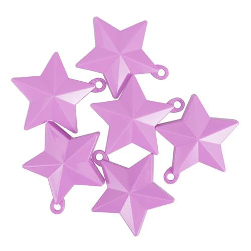 Luxshiny Pesi per Palloncini a Stella Cava in Plastica Design Cavo, Base Appesantita Riutilizzabile per Feste e Matrimoni, Set da 6 Pezzi Colore Lilla Chiaro per Ancoraggio Stabile