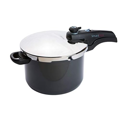 Prestige Smartplus pentola a Pressione in Alluminio anodizzato Antiaderente – 6 Litri, Nero