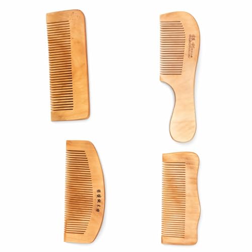Image of Natural Bamboo Wooden Hair Comb Set of 4