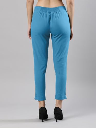 Image of Femmora Comfortable Fit Solid Straight Pant, Breathable Cotton Fabric with Side Zip Button Closure, for Women, Pack of 1