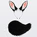 Halloween Rabbits Costume Animal Ear Hairband, Plush Tail, Rabbits Costume Accessories for Girl Halloween Cosplay Fashion White