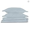 BIOWEAVES 100% Organic Cotton Full/Queen Duvet Cover Set, 3-Piece, 300 Thread Count Sateen Weave GOTS Certified Comforter Cover with Buttoned Closure and 2 Pillow Shams – Shore, 90x90 inches #1