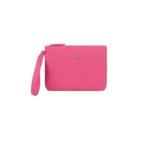 Pochette in materiale simil pelle di colore platino, dal design essenziale e raffinato. Chiusura con zip dorata con laccetto laterale e logo Braccialini frontale. Compatta e leggera, è perfetta da usare da sola o all'interno di una borsa più grande per tenere in ordine gli oggetti indispensabili. Un accessorio pratico e femminile, ideale per ogni occasione.