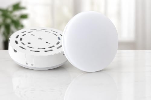 Image of OLIPS LED Bulkhead Light IP54 Waterproof Indoor /Outdoor Wall & Ceiling Light - Weatherproof, Shock Proof, Slim Plastic Surface-Mounted Fixture (18 WATT Round (Warm White), 2)