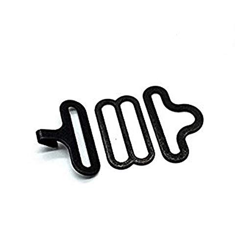 Rainforce 100 Sets Adjustable Bow Tie Hardware Clip Set, Metal Cravat Clip Hook Fastener for Necktie Strap (Black)