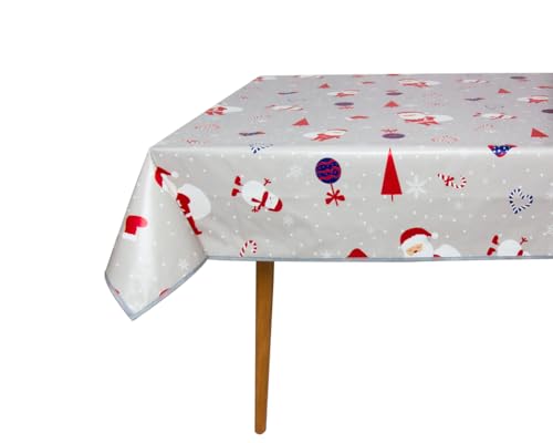 Wachstuch Tischdecke mit Kantenverstärkung - Wasserabweisend, Leicht...