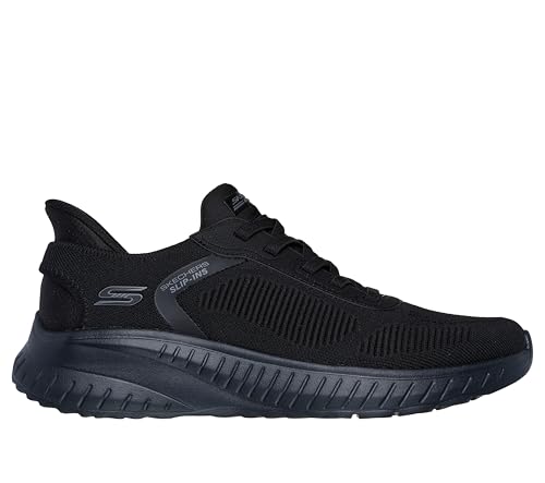 Image of Skechers Men's Bobs Squad Chaos Solid Step Sneaker | Casual Shoe, Vegan, Hands Free Slip-Ins, Heel Pillow, Memory Foam, Machine Washable, No Tie Fit, Engineered Knit, Bungee Lace