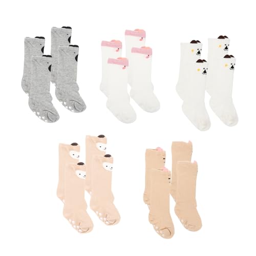 TOYANDONA 10 Calcetines Antideslizantes para Niña Algodón Suave Medias Largas para Invierno y Cálidos y Elásticos para Recién Nacidos S Año