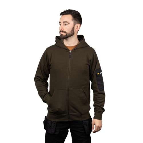 Caterpillar CAT Workwear Mens Loopback Full Zip Fitted Stylish Hoodie