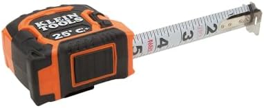 Klein Tools 86225 Tape Measure, 25-Foot Double Hook Magnetic with Finger Brake, Easy to Read Bold Lines