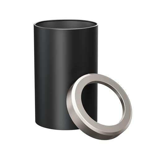 Image of Gatco Small Bathroom Trash Can with Lid, Round 3 Gallon Stainless Steel Wastebasket, Under Sink, Matte Black and Satin Nickel, for Bathroom, Bedroom, Office (1912SN)
