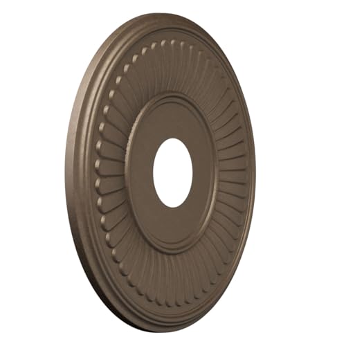 Image of 16 inchOD x 3 1 /2 inchID x 1 inchP Berkshire Thermoformed PVC Ceiling Medallion (Fits Canopies up to 7 inch), UltraCover Satin London Grey