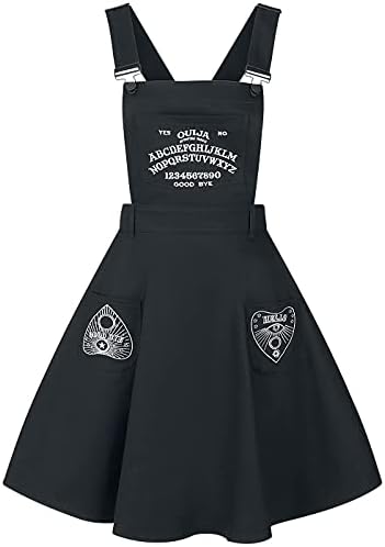 Hell Bunny Samara Sun Moon Ouija Board Gothic Wicca Witchcraft Pinafore Dress - (S) Black
