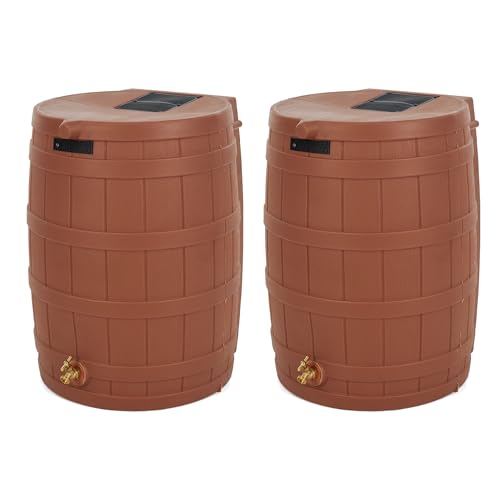 Image of Good Ideas Rain Wizard Water Collection Barrel, 50 Gallon, Terra Cotta