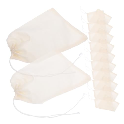 TOPPERFUN 50 piezas Filtro de Algodón Grueso con Cierre de Cordón Malla Fina para Infusiones Especias y Cocción Paquete de Unidades Reutilizables para Cocina y Preparación de