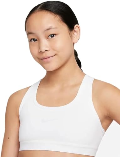 Nike Pro Big Kids' (Girls') Sports Bra White (as1, Alpha, l, Regular)