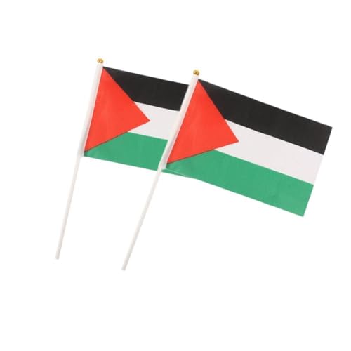 Yiokii Palestina bandiera palestinese con palo I Stand con Palestina Piccola Palestina supporto mano bandiera Palestinese Tab Sventolare Bandiera