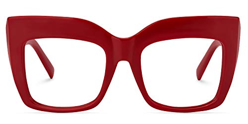 Image of VOOGLAM Stylish Oversize Square Blue Light Blocking Glasses for Women Men Anti Eyestrain UV Eyewear Cassandra
