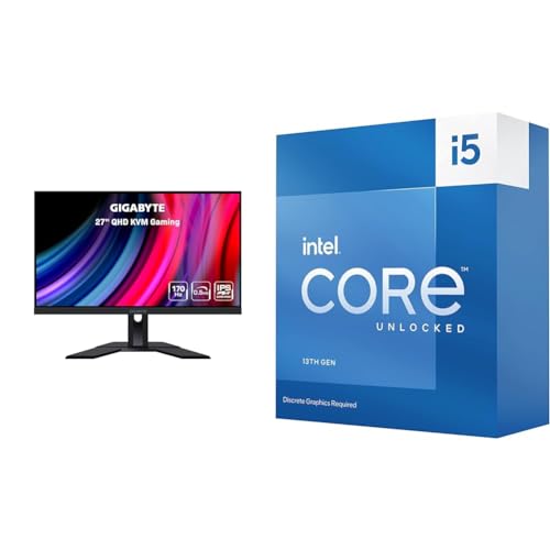 GIGABYTE M27Q 27" 170Hz 1440P -KVM Gaming Monitor & Intel Core i5-13600KFDesktop Processor 14 cores (6 P-cores + 8 E-cores) - Unlocked