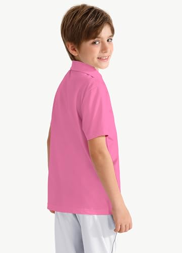 Image of MIVEI Kids' Performance School Uniform Polo Shirt Breathable UPF50+ | Youth Boys Girls Short Sleeve Golf Collared Shirts Grid Dry Fit Wrinkle Free Stretch Lightweight Cool Athletic Button Dress