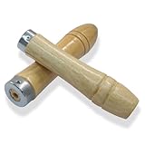 Marvexi 10Pcs Wooden File Handle with Strong Metal Collars, Medium Wooden Handle for 6
