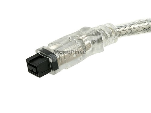 Monoprice 6-Feet 9 Pin/ 9Pin Beta Firewire 800, Firewire 800 Cable, Clear (100334) #TOP1