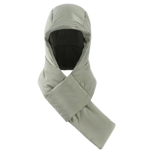 Padded Hood Scarf Hat Women Lightweight Winter Warm Hoodie Hat/Scarf Set Soft Balaclava Hooded Scarf Hat with Visor2