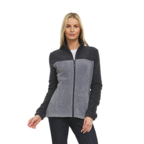 Swiss Alps Womens Lightweight Full-Zip Polar Soft Fleece Jacket Long-Sleeve Outdoor Coat with Pockets for Fall Winter2
