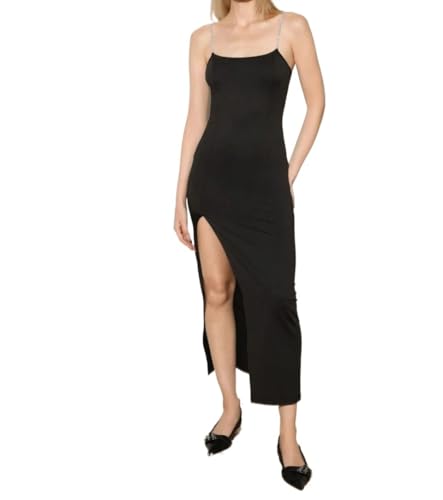 Women's Summer Spaghetti Strap Bodycon Maxi Dress with High Front