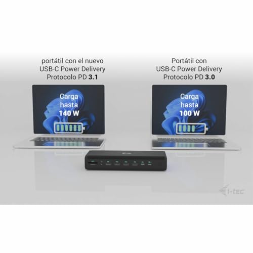 Support pour ordinateur portable i-Tec avec hub 6x 4K 140W - 6