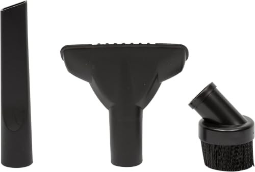 Image of Shop-Vac 9064300 1.25 Inch Diameter Cleaning Kit, Includes Round Brush, Crevice Tool, and Gulper Nozzle, Black, Ideal for Upholstery, Blinds, and Car Interiors (Pack of 5)