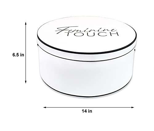 Feminine Touch Hat Boxes For Women Storage | Large Round Hat Box For Travel With Premium Rope | Vintage Deluxe Paperboard Travel Wig Hat Box | Decorative Boxes With Lids #TOP1