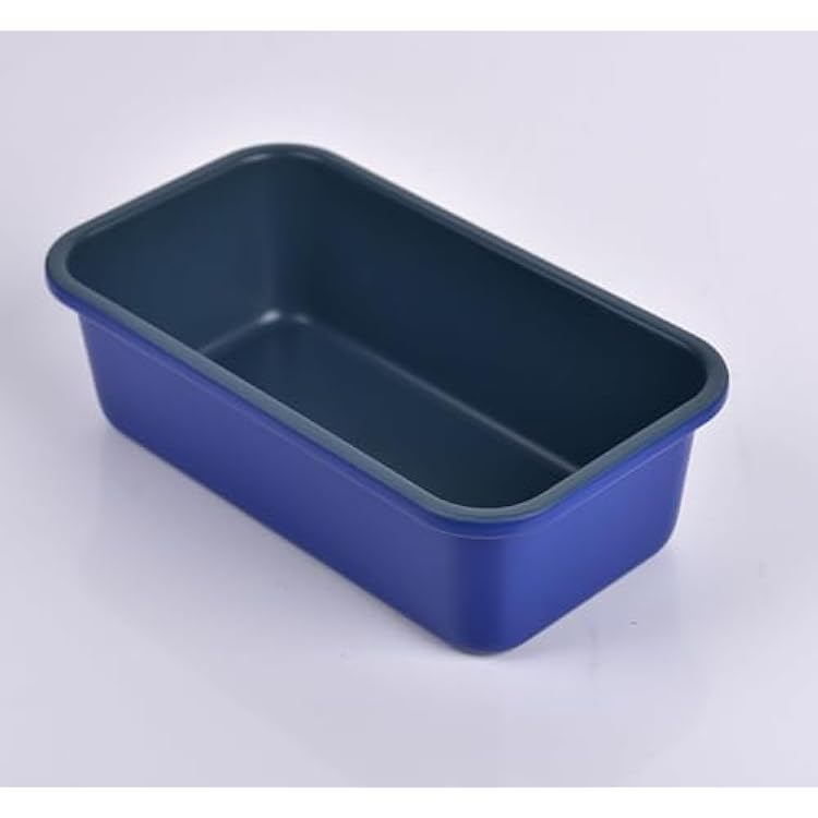 Monfish loaf pan baking bread 1lb loaf bread pans for home baking cake 9x5inch set of 2 haze blue non stick coating Royal blue carbon steel