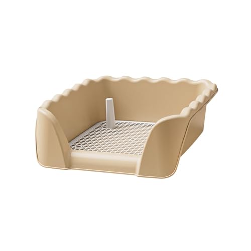 Zynphancer ペット用トイレトレイ 黒 PP製 メッシュ構造 飛沫防止 バニーウサギ犬対応 16.54インチ角 お手入れ簡単 (コーヒー)