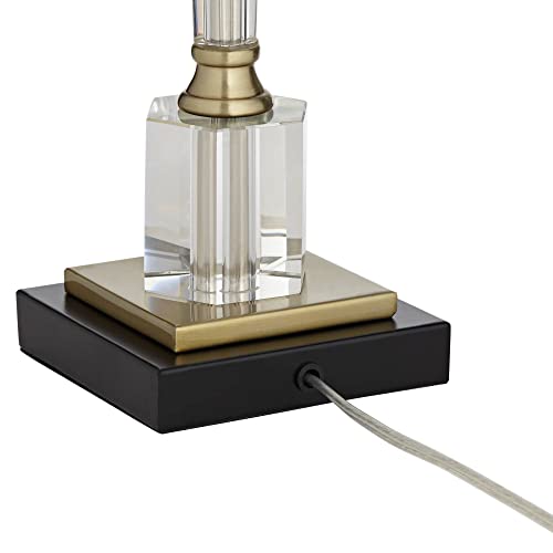 Vienna Full Spectrum 87-2104-518HEX Lana Modern Table Lamp 38 1/2 Inch Tall Clear Crystal Glass Hexagonal Column White Drum Shade Decor thumb #6