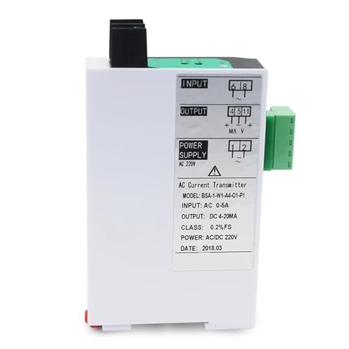 Transmisor de corriente CA 0-5A con salida aislada y transformador de 24V