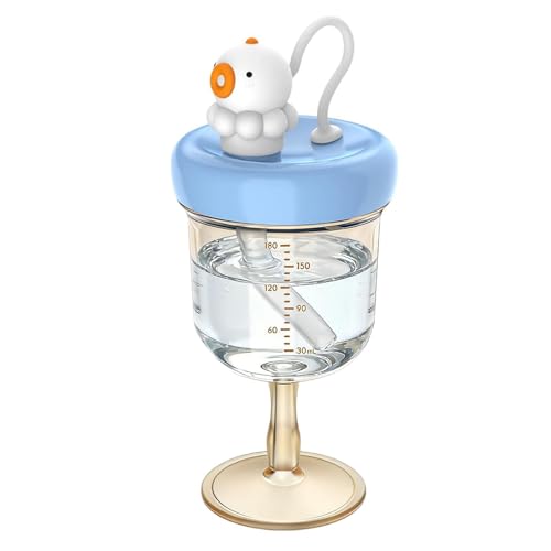 Vaso antifugas infantil genérico para vino – antifugas con escala graduada y pajita – para niñas y niños a partir de 12 meses, para camping picnic y guardería al aire libre