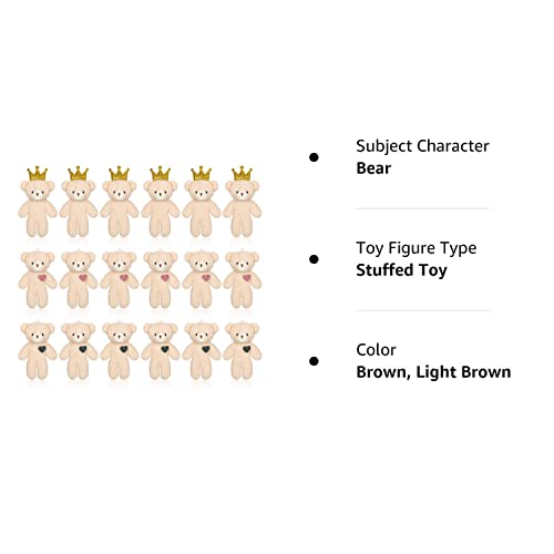 18 Pieces Mini Bear Toy 4.7 Inch Stuffed Tiny Bear Jointed Bear Soft Tiny Bear Doll For Diy Keychain Birthday Wedding Xmas Decorations Party Favor (Mixed Style) #TOP7