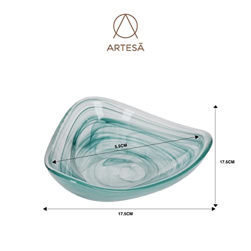 Artesà Glass 18 cm Serving Bowl, Green - Cosy Home Interiors Artesà Glass 18 cm Serving Bowl, Green - Image 2