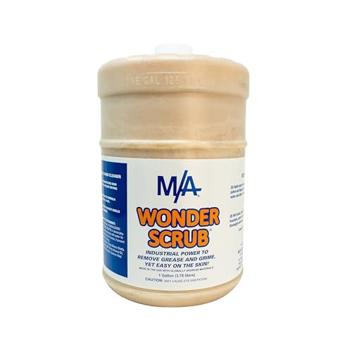 M/A Wonder Scrub - Industrial Strength Mechanic Hand Cleaner - Heavy Duty Walnut Shell Soap - Tough on Grease, Dirt, Oil, and Paint (1 Gallon)