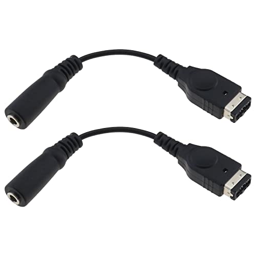 ECSiNG 2 Cables Adaptadores de Auriculares de Repuesto Compatible con Nintendo Gameboy Advance SP (GBA SP) Consola Adaptador de Conector de Auriculares Negro