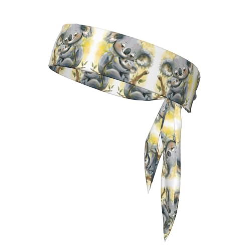Cute Koala Mom Print Karate Sport Head Tie Moisture Wicking Fascia per Uomini e Donne per Tennis Tie
