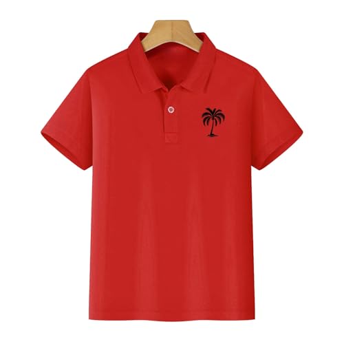 Teen Girls Palm Tree Polo Shirt Kids Short Sleeve School Uniforms Girl Summer Button Collared Resort Wear Clothes3