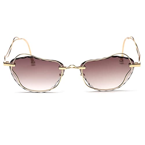 Lunettes de soleil sans bord femmes aux finitions dorées élégantes