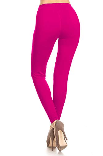 Image of Leggings Depot Women's High Waist Leggings Soft 1 inch Waistband Solid Pants - Regular, Plus, 1X3X, 3X5X