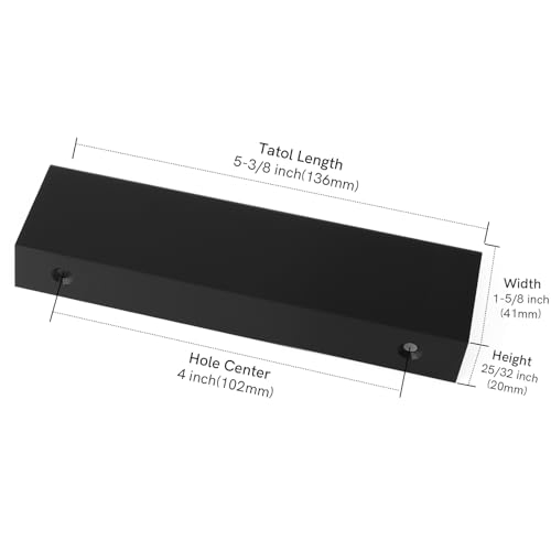 Image of Rergy 10 Pack 4 inch Cabinet Pulls Black Finger Pulls for Cabinets | Aluminum Alloy Matte Black Edge Pulls Modern Cabinet Handles for Kitchen, Cupboard, Drawers, Dressers, Screws Included