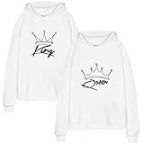sudaderas king queen personalizar numero 😘 Material e Instrucciones de Cuidado: 100 % algodón, tejido suave, cómodo y cálido, transpirable, con una mano de obra exquisita y detalles finos. Lavar a máquina, no usar lejía, lavar con agua por debajo de 40°C. Recomendamos secar a fuego medio. Por favor, no planche el gráfico de la sudadera con capucha. 🍨
