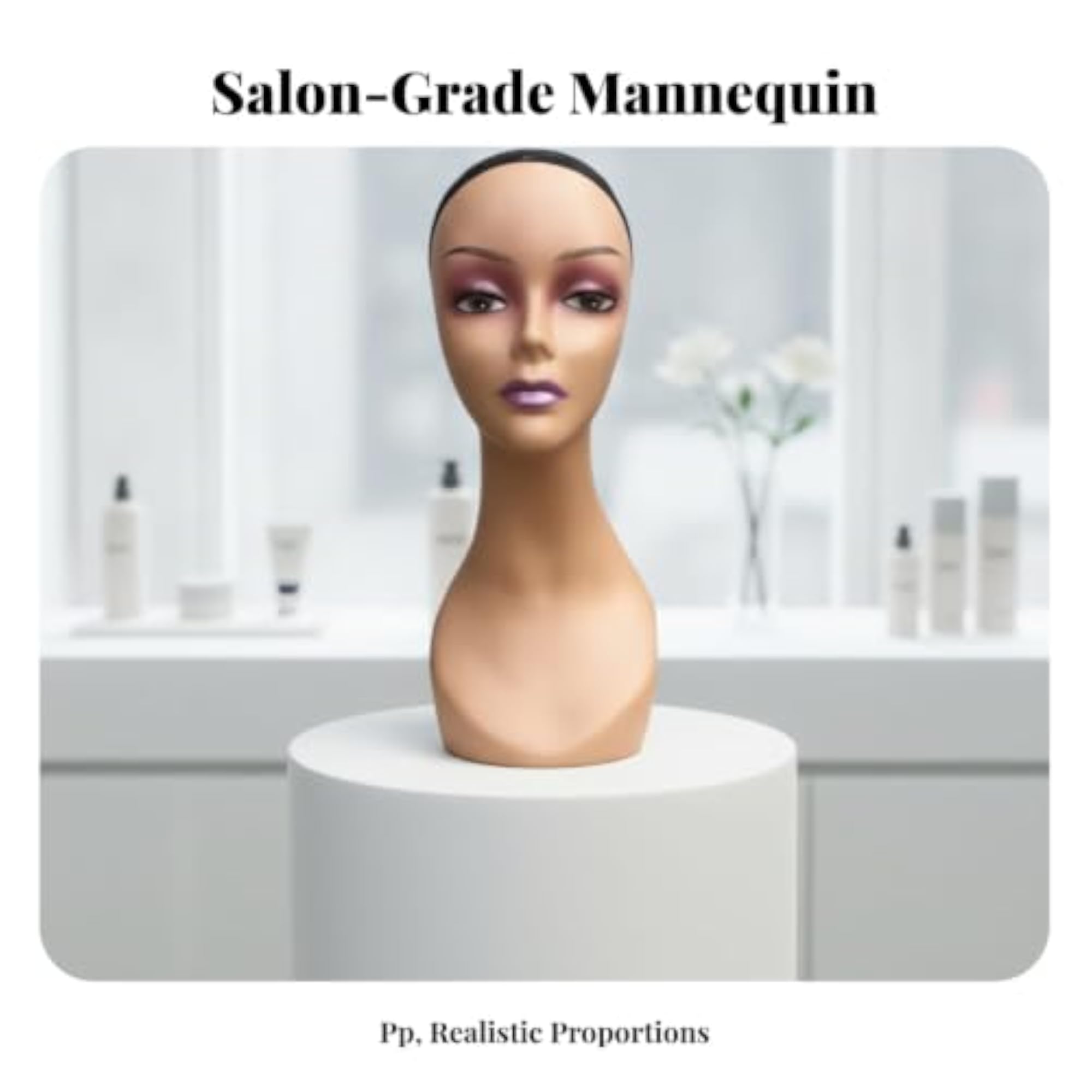 Smooth Molded Head with Hairpiece Cap Display