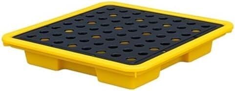 TIST Spill Containment Pallets Spill Containment Platforms Yellow and Black Polyethylene Pallets Removable Plastic Platforms Modular Factory Garages Pallets Storage Stacks Painting(33.5x33.5x5.5CM)